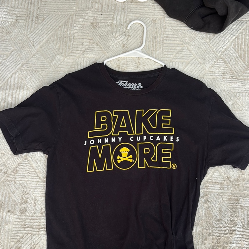 Johnny Cupcakes Black Tee with Bold Yellow Design